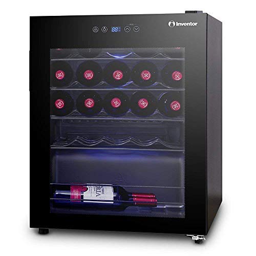 Inventor Vino Weinkühlschrank 66L für bis zu 24 Weinflaschen (bis zu 300 mm Höhe), Temperatureinstellbereich 5-18°C, digitale Temperaturregelung, LED-Innenraumbeleuchtung