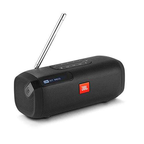 JBL Tuner Radiorekorder in Schwarz – Tragbarer Bluetooth Lautsprecher mit DAB+ & UKW Radio – MP3 fähige Musikbox – Bis zu 8 Stunden kabellos Digitalradio genießen