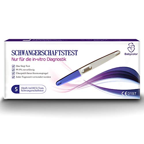 Schwangerschaftstest Frühtest, 5 Stück Schwangerschaft Test Früh Stick Hochpräzise 10 miu/ml, Frühtest Pregnancy Test Early Detect