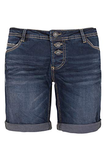 Sublevel Damen Bermuda mit Aufschlag | 5 Pocket Jeans-Shorts | Lockere Kurze Hose aus hochwertigen Denim Blue M