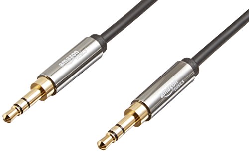 AmazonBasics Aux-Kabel, Stereo-Audiokabel, 3,5 mm-Klinkenstecker auf 3,5 mm-Klinkenstecker, 1,2 m - 2-er Pack