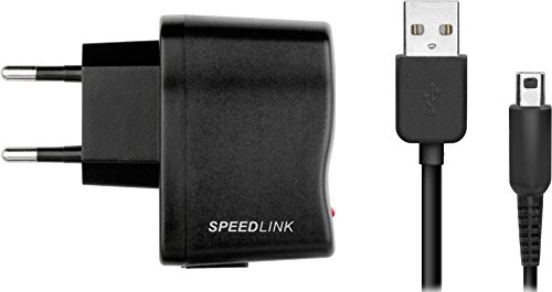 Speedlink Ladegerät für Nintendo DSi, DSi XL, 2DS, 3DS uvm. - FUZE Power Supply USB (mit Steckdosenstecker und USB-Schnittstelle - gleichzeitiges Spielen und Aufladen möglich - viel Bewegungsfreiheit durch 1,5m Kabellänge) schwarz