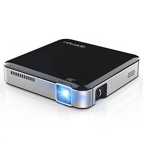 APEMAN Mini DLP Beamer Projektor Pico Projector WVGA, 1000:1 Kontrast, 854x480 Pixel, mit USB, HDMI, MHL, 25000 Stunden LED Lebensdauer