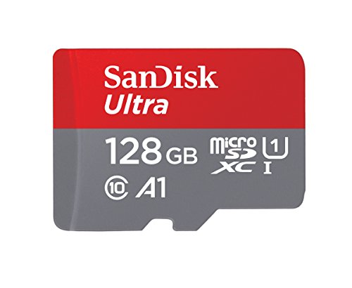 SanDisk Ultra 128GB microSDXC Speicherkarte + Adapter bis zu 100 MB/Sek., Class 10, U1, A1