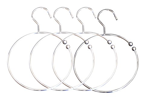 4 x Gürtelring von all-around24 Krawattenring Kettenring Gürtel Ring Gürtelhalter Kleiderbügel