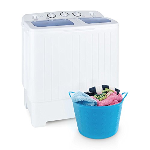 oneConcept Ecowash XL • Waschmaschine • Mini-Waschmaschine • mit Wäscheschleuder • 4,2 kg Waschkapazität • 300 Watt Waschleistung • 3 kg Schleuderkapazität • 110 Watt Schleuderleistung • 2 Programme • geräuscharm • wasser- und energiesparend • weiß