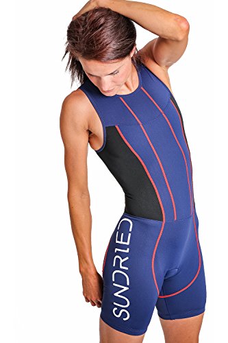 Damen gepolsterter Prämium Triathlon Tri Anzug Kompression Duathlon Laufen Schwimmen Fahrradfahren Skinsuit von Sundried (Medium)
