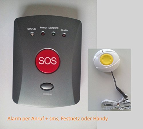 Seniorennotruf Hausnotruf GSM Alarmsystem mit Halsbandsender wasserabweisend