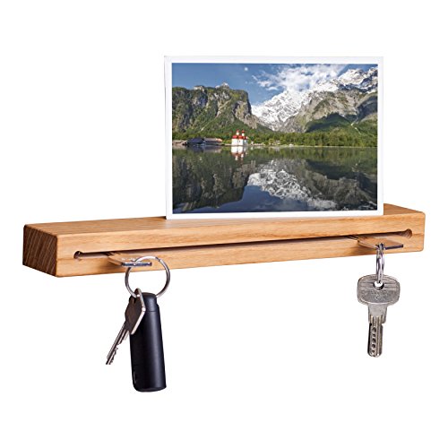 Schlüsselbrett Holz in 30cm – viele Varianten / Holzarten (in Bayern handgefertigt) Schlüsselhalter Eiche/ moderne Schlüsselleiste als Board Schlüssel-Aufhänger / Eichenholz