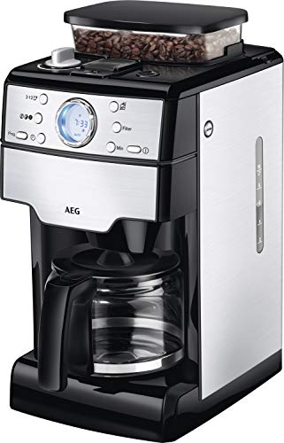 AEG KAM 400 Kaffeemaschine (Kaffeeautomat, 1,25 Liter, integrierte Mahlwerk, 9 Individuelle Mahlgradeinstellungen) Edelstahl