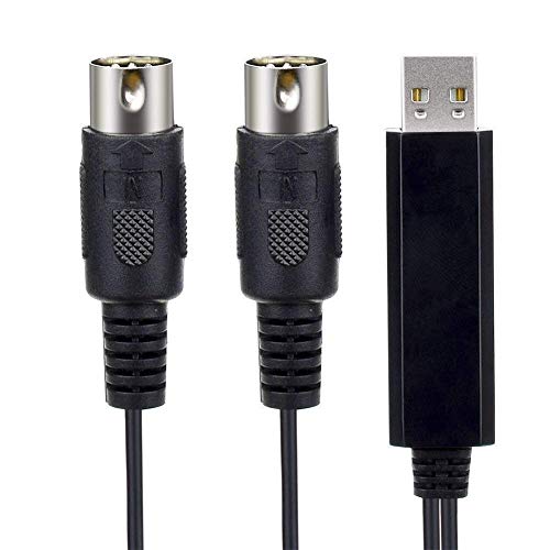 DigitalLife USB MIDI Interface Kabel - MIDI zu USB 1 In 1 Out Kabel Konverter - für Musik MIDI Keyboards Music Studio (1.8M)