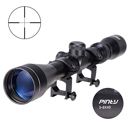 Pinty 3-9x40mm Zielfernrohr Luftgewehr Scope Mil Dot Rangefinder Rot Dot Sight Visor Taktische Scope mit Halterung für Jagd