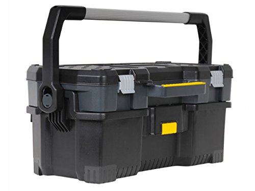 Stanley Werkzeugkoffer / Werkzeugtasche (67x32x29cm, komplette Werkzeugbox, Koffer für Elektrowerkzeuge, robuste Metallschließen, abnehmbarer Absatz, Structural-Foam-Design) 1-97-506