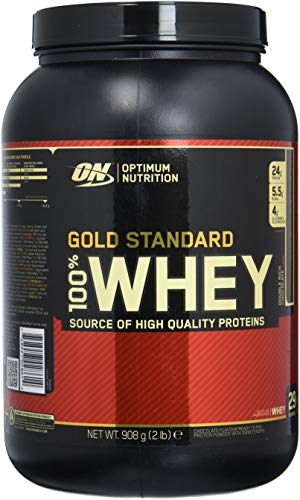 Optimum Nutrition Gold Standard Whey Eiweißpulver (mit Glutamin und Aminosäuren, Protein Shake von ON), Double Rich Chocolate, 29 Portionen, 0.9kg