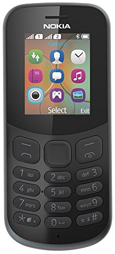 Nokia 130 Mobiltelefon (VGA Kamera, Bluetooth, extra lange Akkulaufzeit, Radio- und MP3 Player, Taschenlampe, Wecker, Dual Sim) schwarz, version 2018