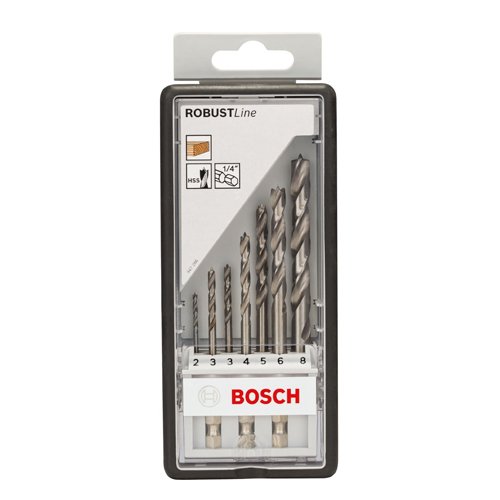 Bosch HSS-Holzbohrersatz 7-tlg. Sechskantschaft 2 - 8 mm Robust Line