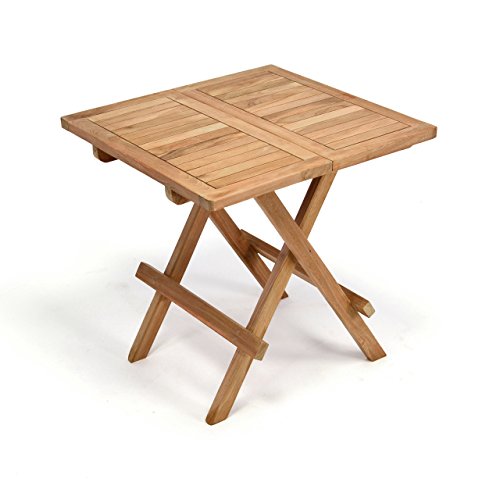 DIVERO Balkontisch Gartentisch Tisch Beistelltisch Holz Teak klappbar 50 cm