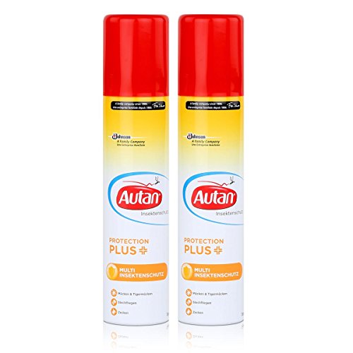 Autan Protection Plus Multi Insektenschutz Spray 100ml - Schutz vor Mücken, Tigermücken, Stechfliegen und Zecken (2er Pack)