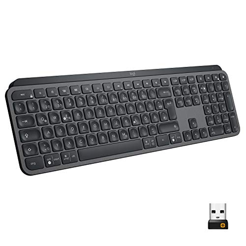 Logitech MX Keys - Fortschrittliche Kabellose Tastatur (mit Tastenbeleuchtung, Bluetooth, USB-C, Deutsches Layout QWERTZ) graphite