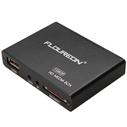 FLOUREON Mini Full-HD 1080P Multi Media Player HDMI AV-Ausgang für USB-Sticks und SD SDHC-Karten HDTV mit Fernbedienung