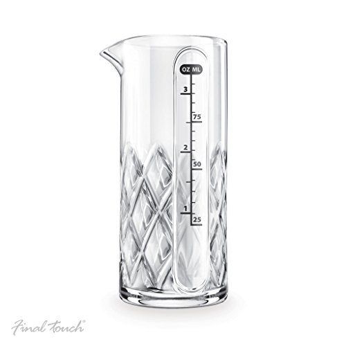 Final Touch Yarai Double Jigger Glass Cocktail Mixing Jug Heavy Duty Messbecher Thick Walled Glass - 3.4oz / 100ml