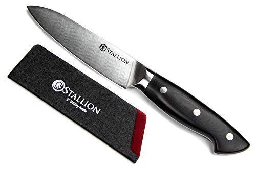 Stallion Professional Messer Officemesser 12,5 cm - Klinge aus deutschem 1.4116 Messerstahl und Griff aus G10 GFK