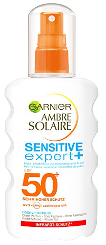 Garnier Ambre Solaire Spray Sensitive Expert+ LSF 50+ für empfindliche Haut, 1er Pack (1 x 200 ml)