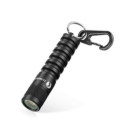 Kleine LED Taschenlampe LUMINTOP EDC01 Mini Handlampe mit Schlüsselanhänger 120 Lumen 3 Modi Einstellbar IP68 Wasserdicht Leichte Lampe für Kinder Jungen Outdoor Camping Wandern Notfall (Schwarz)