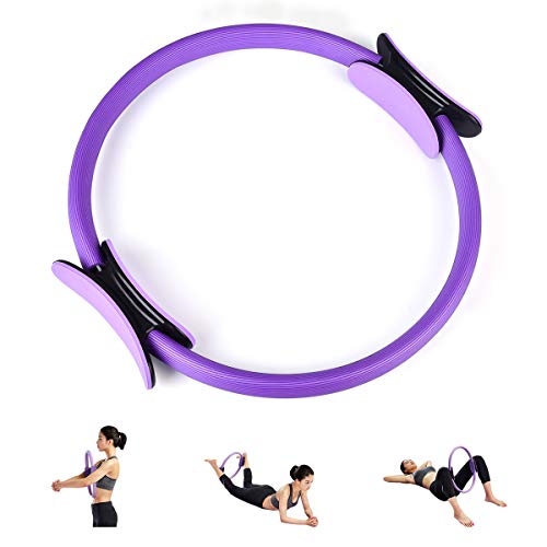 Upgrow Pilates Ring, Fitness Ring, Pilates Kreis mit 40cm Durchmesser, Multifunktionaler Yoga Kreis mit Doppelgriff für Yoga Fitness Übung, Kraft- und Widerstandstraining, Fettverbrennung (Lila)