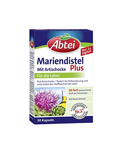 Abtei Mariendistelöl Plus Artischocke mit Vitamin E Kapseln, 30 Stück