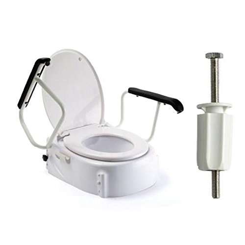 Toilettensitzerhöhung mit Deckel / Armlehnen höhenverstellbar Toilettenhilfen