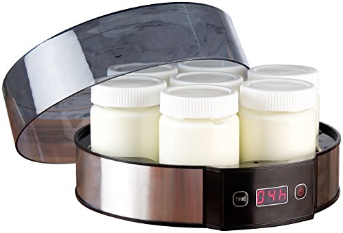 Rosenstein & Söhne Joghurtmaker: Joghurt-Maker mit Zeitschaltuhr, 7 Portionsgläser je 190 ml, 20 Watt (Jogurtbereiter)