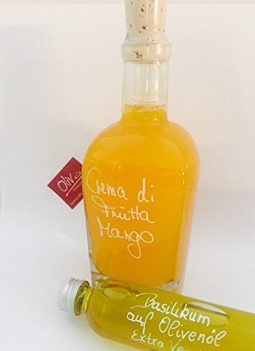 Wajos Crema di Frutta Mango Essig 0,25l + Gratisprobe 40ml Oliv & Co. Basilikum auf Olivenöl extra vergine