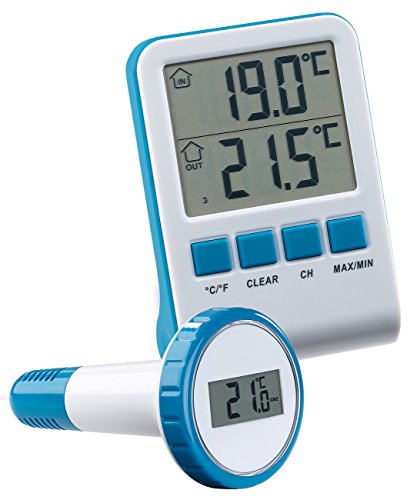 FreeTec Wasser Thermometer: Digitales Teich- und Poolthermometer mit LCD-Funk-Empfänger, IPX8 (Teichthermometer)