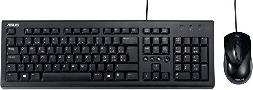 Asus U2000 Set Tastatur und Optische Maus  (Deutsches Layout, QWERTZ Tastatur, 3 Tasten Maus) schwarz