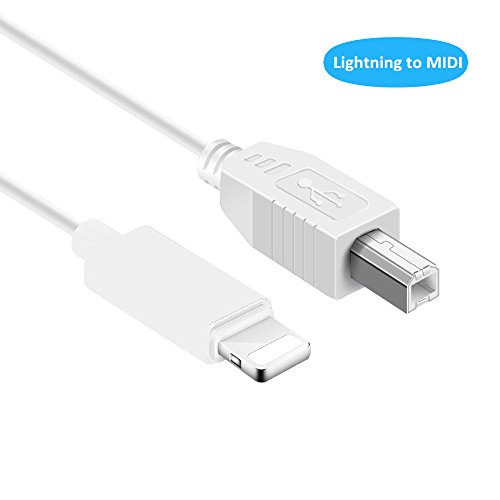Lightning auf MIDI Kabel Adapter, USB 2.0 Typ B Kabel Verbindungen Konverter Tastatur, Elektronische Instrumente, Audio Interface, USB Mikrofon für iPhone/iPad/iPod