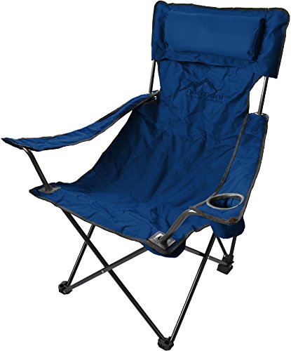 normani Campingstuhl Faltstuhl Klappstuhl Anglerstuhl Getränkehalter Stuhl Gartenstuhl für den Sommer Farbe Deluxe/Marine