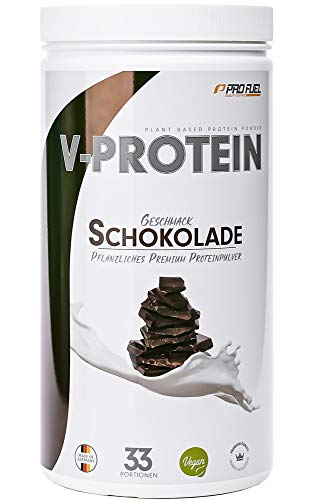 Vegan Protein - V-PROTEIN - Cremig Leckeres Veganes Proteinpulver - 1 kg SCHOKOLADE