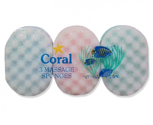 Coral Packung mit 3 Massageschwämme