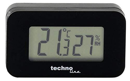 TECHNOLINE WS 7006 - mini Autothermometer zum Messen der Temperatur im Innenraum, schwarz, 4,0 x 1,2 x 2,3 cm