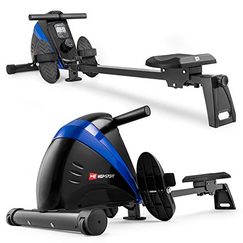 Hop-Sport Rudergerät Boost Ruderzugmaschine mit Computer & Magnetbremssystem blau