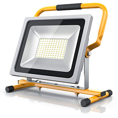 Brandson - 50W LED Baustrahler | Arbeitsscheinwerfer | Bauscheinwerfer | LED Fluter mit 4800 Lumen | Für den Innen- und Außenbereich | Gelb
