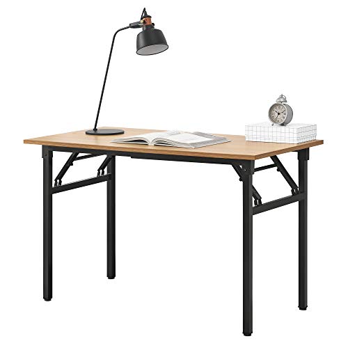 [neu.haus] Klapptisch - 120 x 60 x 75-76,4cm Schreibtisch Bürotisch Computertisch Tisch Klappbar Buche/Schwarz