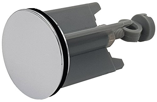M&H-24 Waschbeckenstöpsel Abfluss-Stöpsel mit Edelstahl Haarfänger-Kette - für handelsüblichen Abfluss, Silber 40mm, Hochwertige Qualität