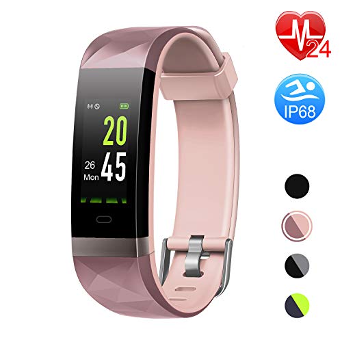 Letsfit Fitness Armband Farbbildschirm mit Pulsmesser, Fitness Tracker IP68 Wasserdicht 0,96 Zoll Aktivitätstracker Schrittzähler Pulsuhren Smart Watch Uhr für Herren Damen MEHRWEG