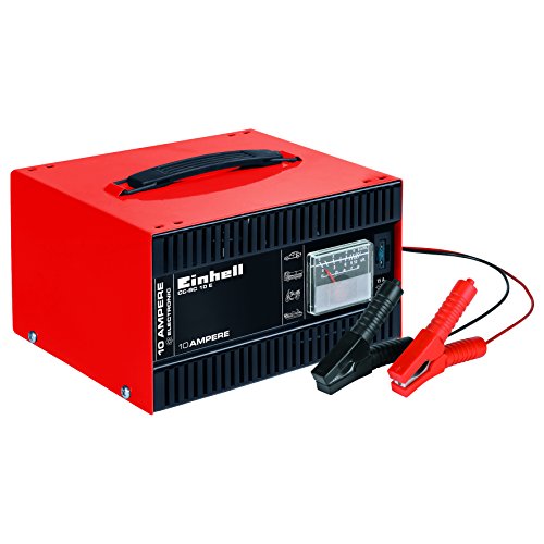 Einhell Batterie-Ladegerät CC-BC 10 E (für Batterien von 5 bis 200 Ah, 12 V Ladespannung, eingebautes Amperemeter, Ladeelektronik, Tragegriff)