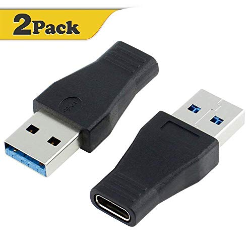 Packung mit 2 Stück USB-C USB 3.1 Typ C Buchse auf USB 3.0 A Stecker Adapter Konverter Unterstützung Datensynchronisation und Aufladung