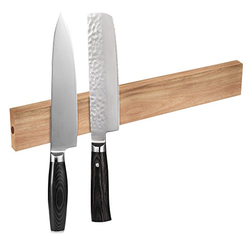 hecef 30 cm magnetischer Messer-Halter, Holz, Akazie Holz Strip für Aufbewahrung alle Arten von gegenstände aus Metall