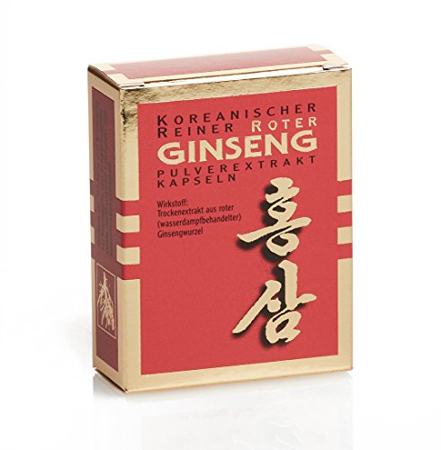 Koreanischer Reiner Roter Ginseng - Extrakt Kapseln - Monatskur, 30 Stk