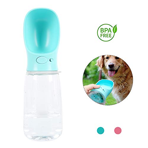 Enjoygoeu Wasserflasche Hund unterwegs Haustier Trinkwasser Leckdichte Hundetrinkflasche Tragbar für unterwegs Outdoor (550ml, Blau)